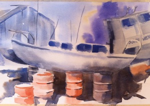 Ghost Boatyard, watercolor