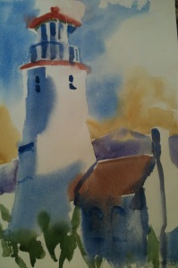 Heceta Lighthouse, watercolor